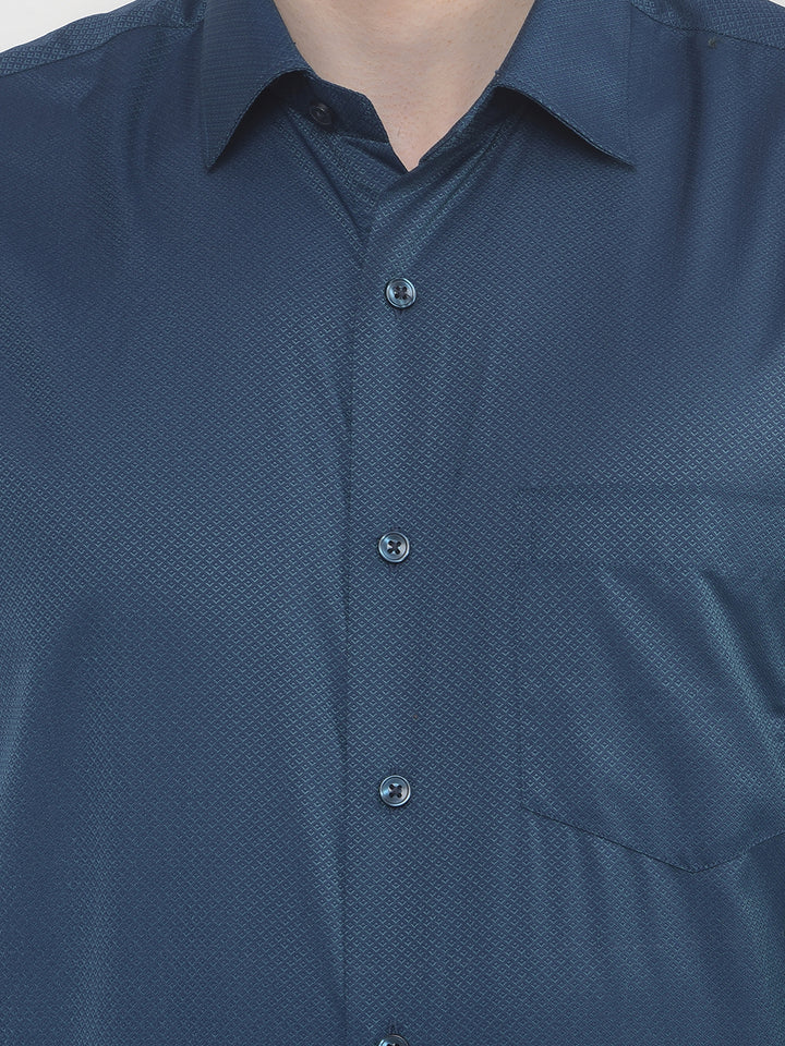 COBB DARK GREEN SOLID SMART-FIT FORMAL SHIRT