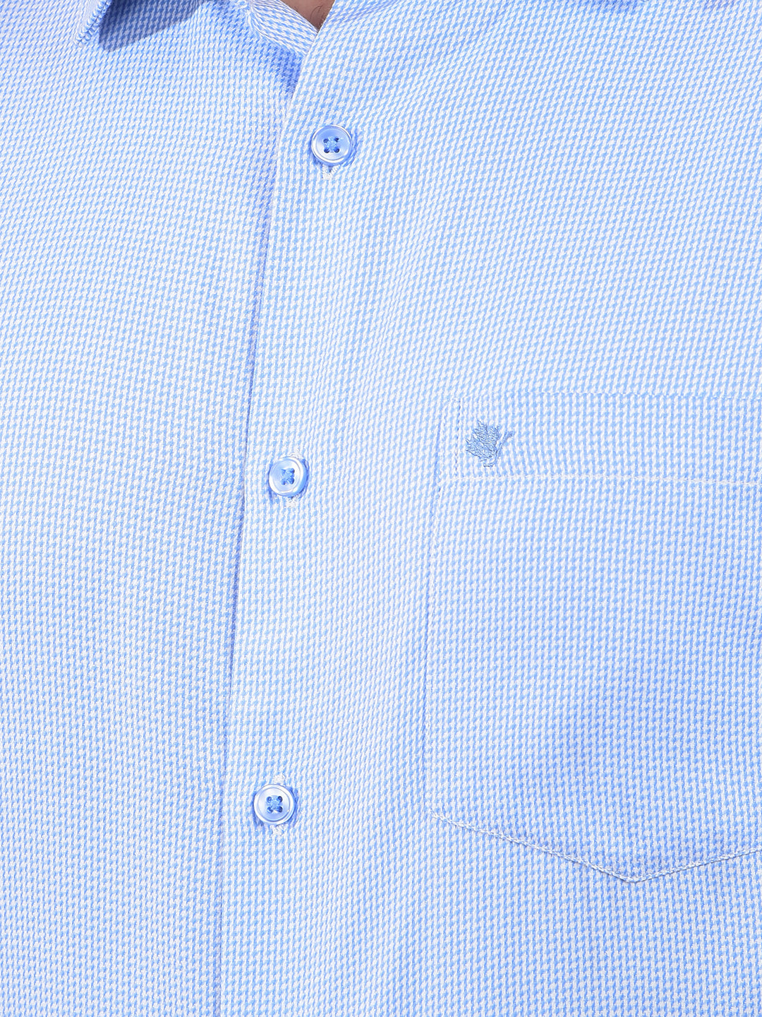 cobb sky blue self-design smart-fit formal shirt