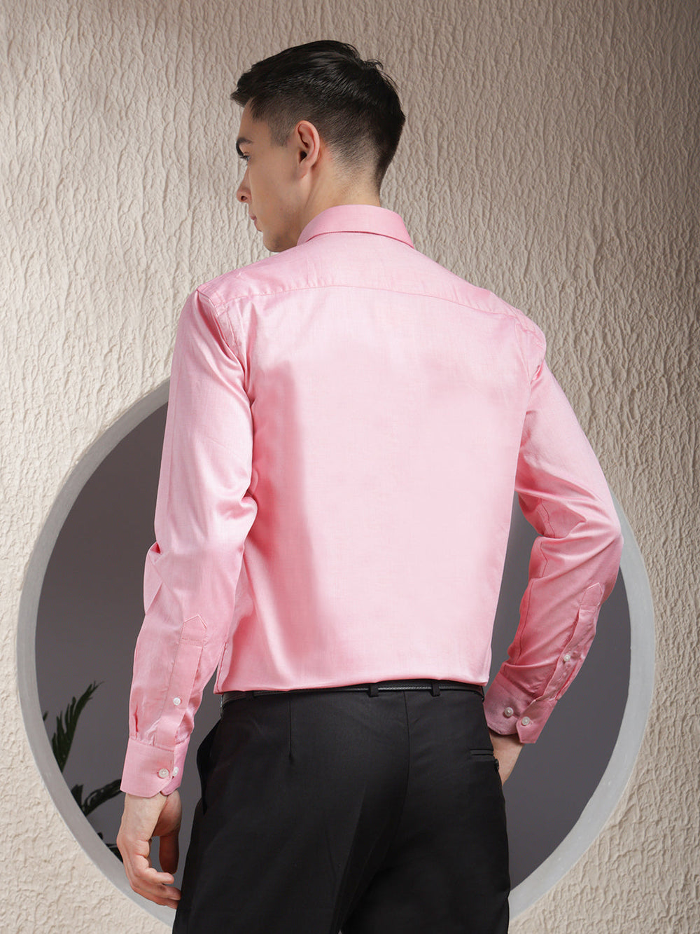 cobb pink self-design smart-fit formal shirt