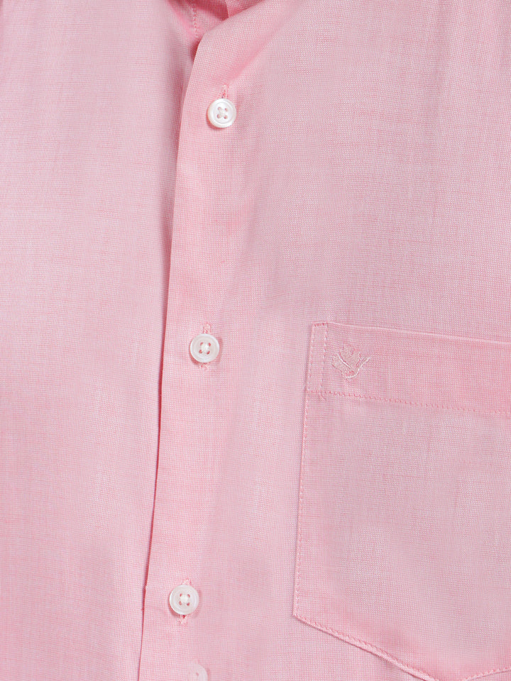 cobb pink self-design smart-fit formal shirt