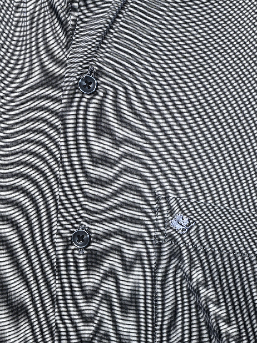 cobb dark grey self-design formal shirt