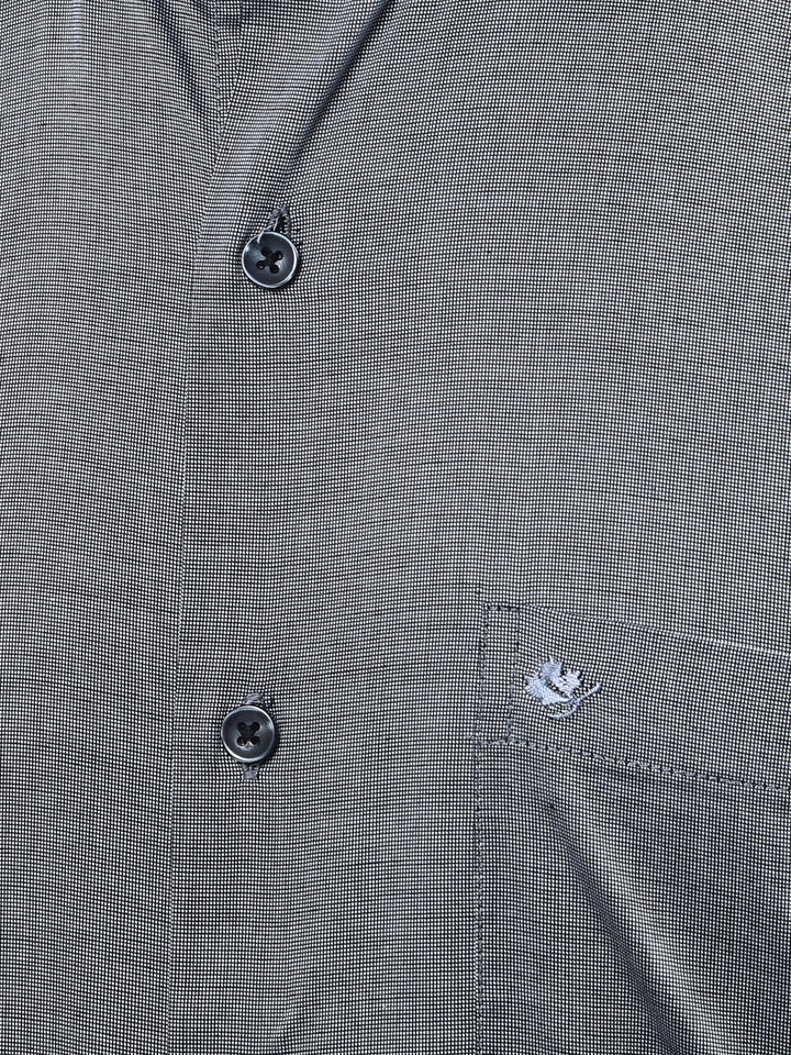cobb dark grey self-design formal shirt