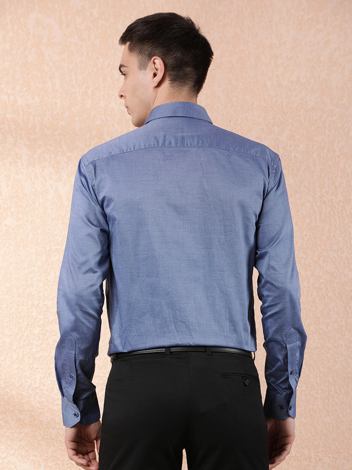 cobb lapis blue smart-fit formal shirt
