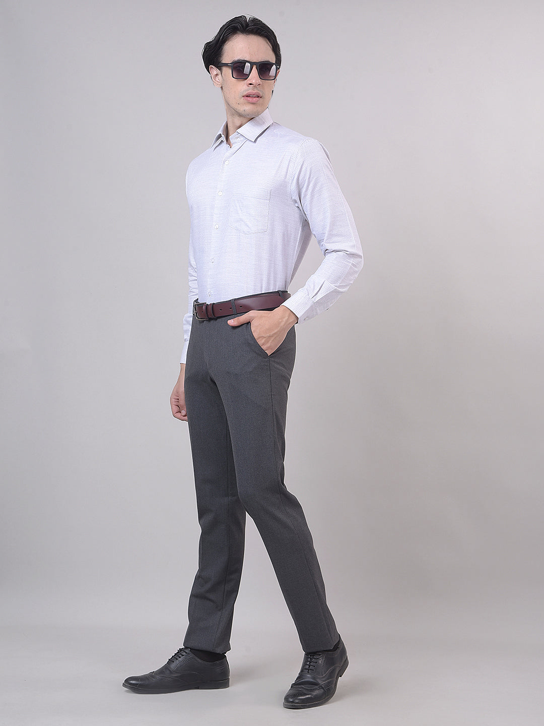 Light Pista Self-Design Formal Shirt