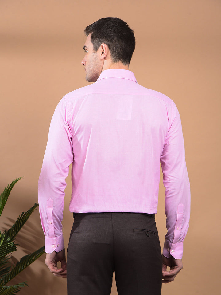 cobb solid pink smart-fit formal shirt