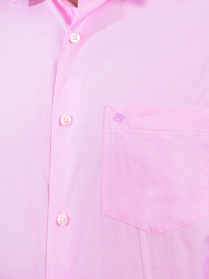 cobb solid pink smart-fit formal shirt