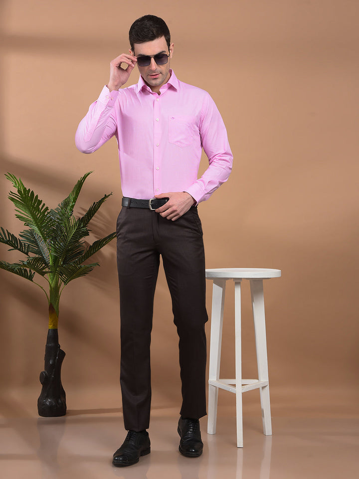 COBB SOLID PINK SMART-FIT FORMAL SHIRT