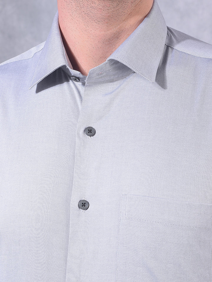 COBB GREY SOLID SMART-FIT FORMAL SHIRT