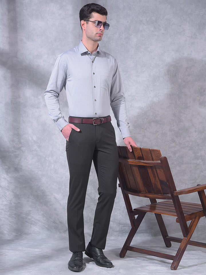 COBB GREY SOLID SMART-FIT FORMAL SHIRT