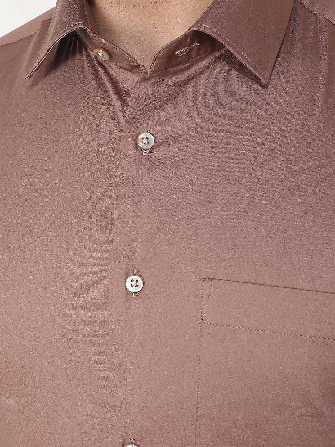 COBB TAN SOLID SLIM-FIT FORMAL SHIRT