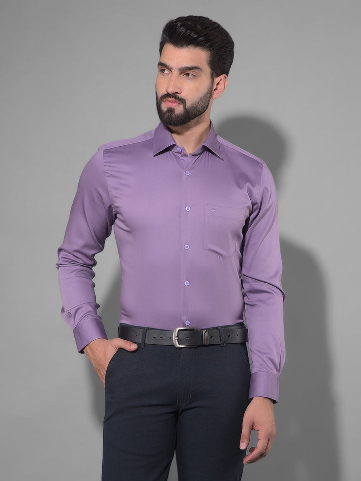 cobb solid purple stretchable formal shirt