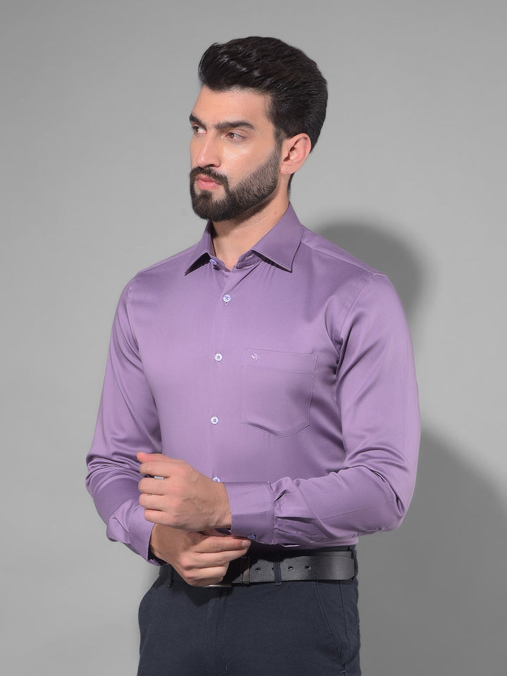 cobb solid purple stretchable formal shirt