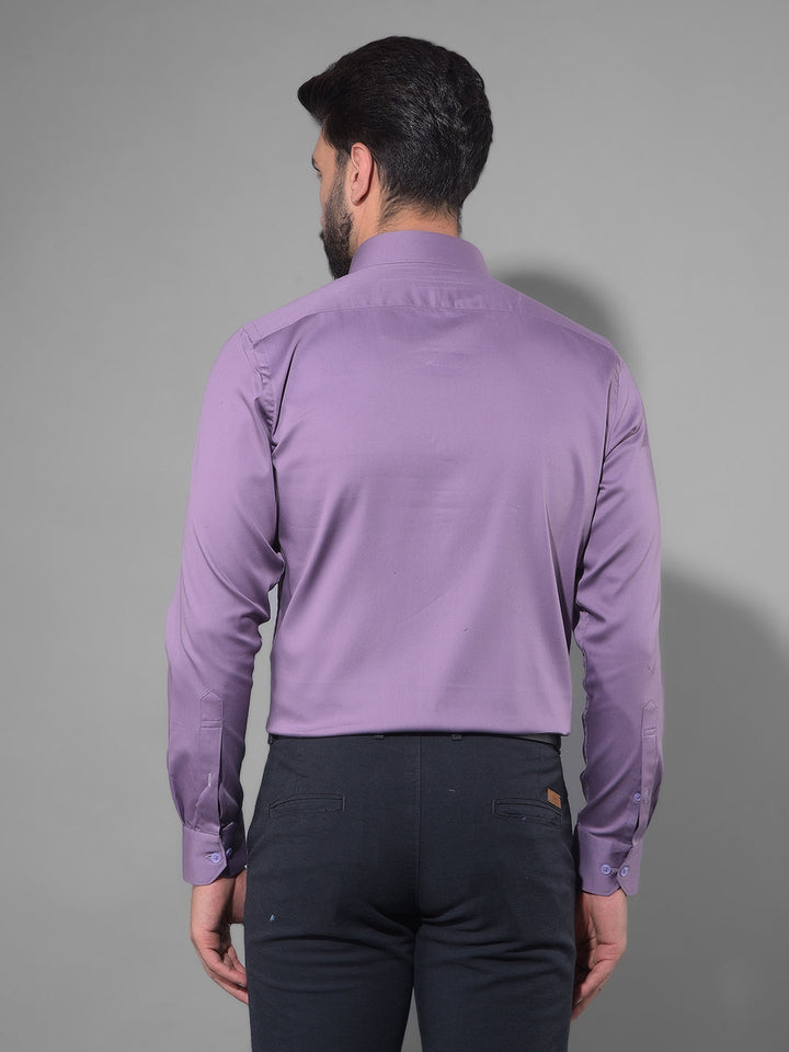 cobb solid purple stretchable formal shirt