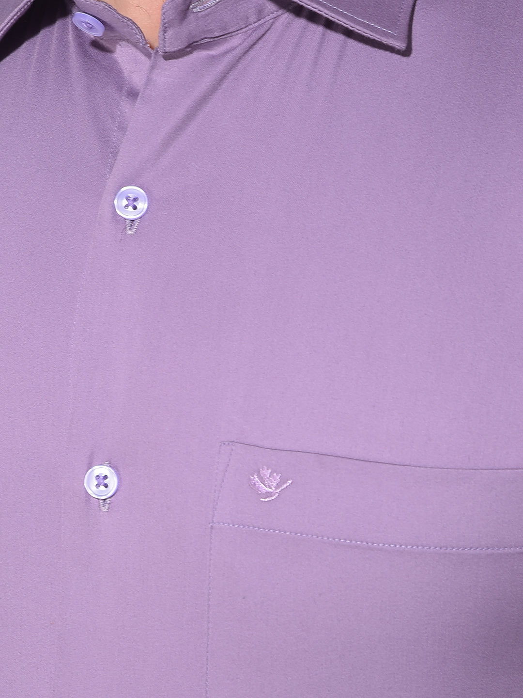 cobb solid purple stretchable formal shirt