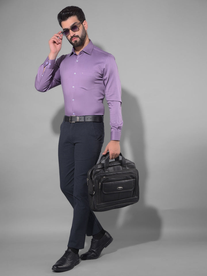 COBB SOLID PURPLE STRETCHABLE FORMAL SHIRT