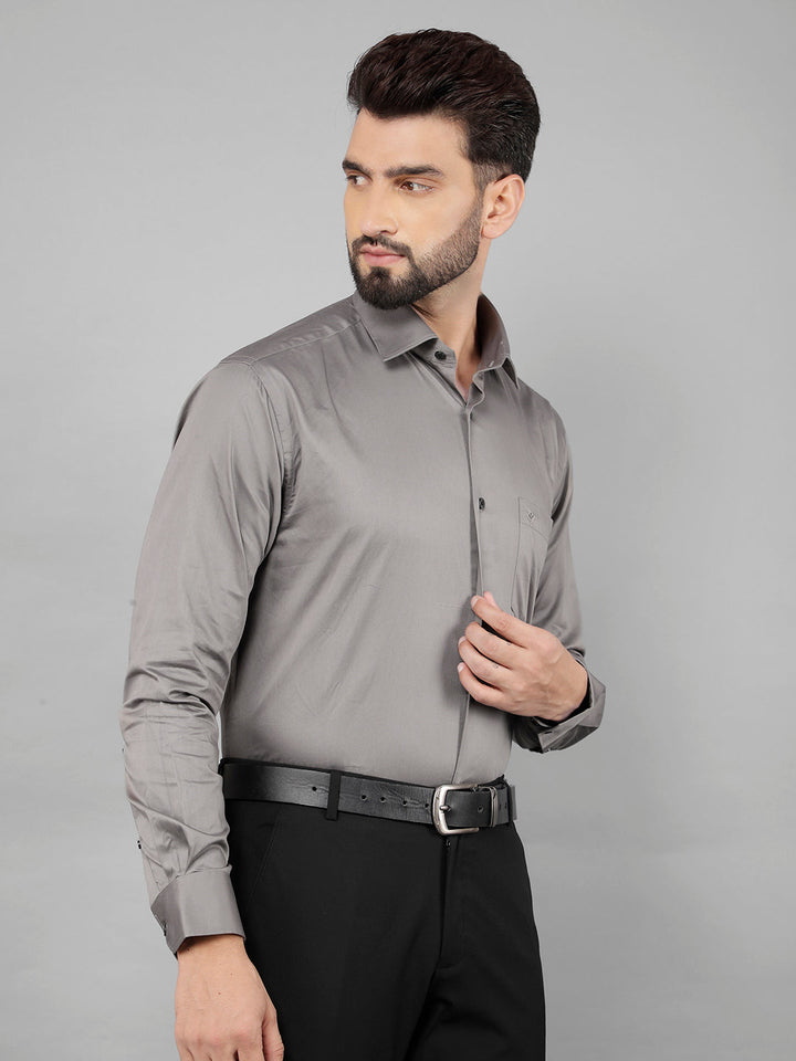 cobb solid grey smart-fit formal shirt