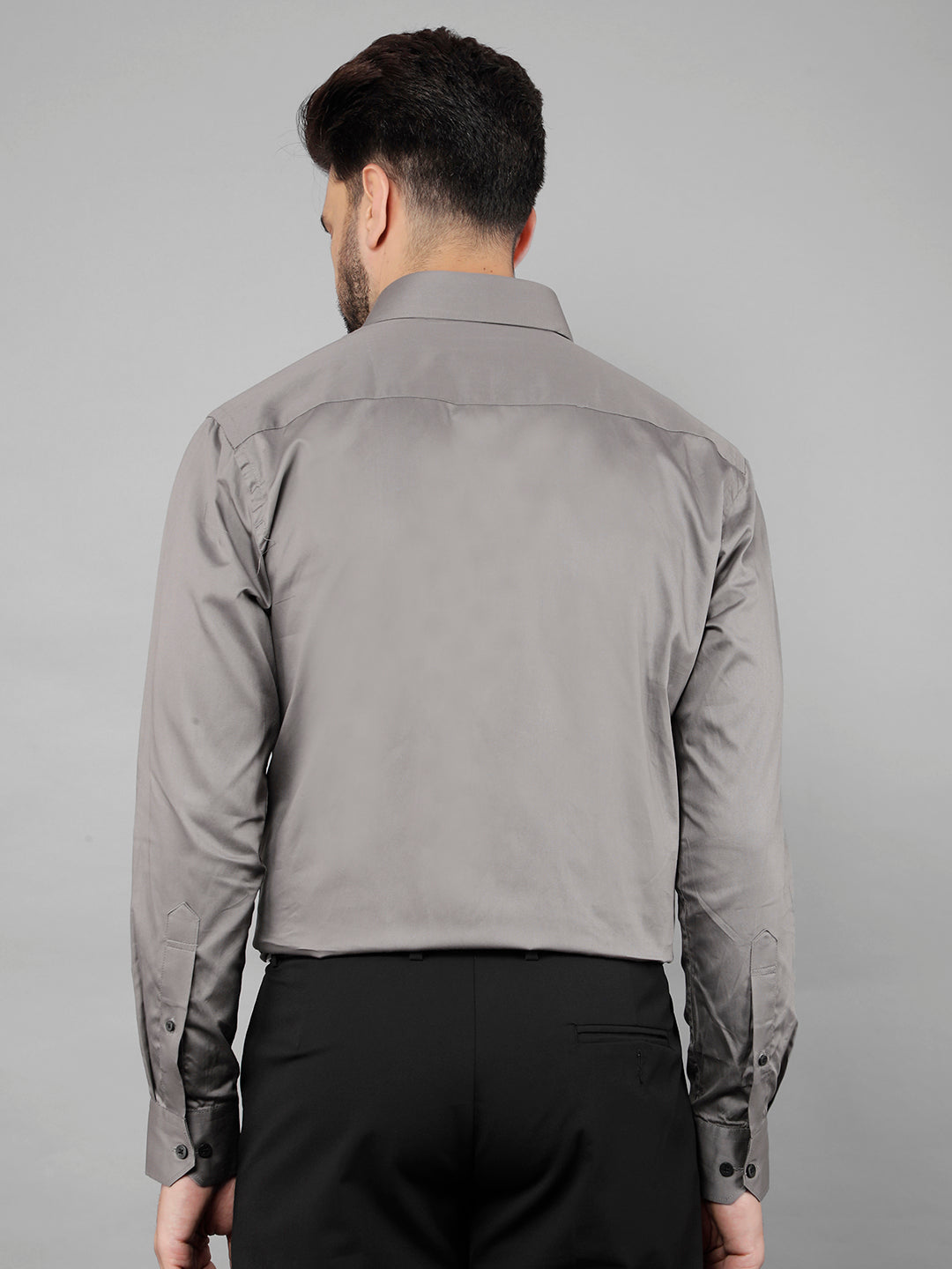 cobb solid grey smart-fit formal shirt