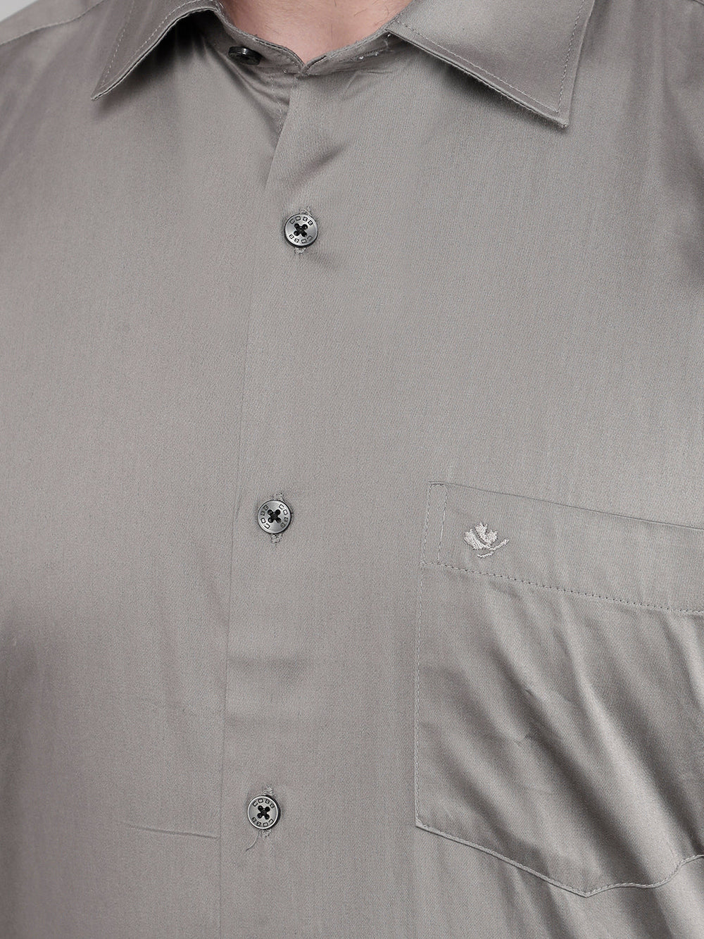 cobb solid grey smart-fit formal shirt