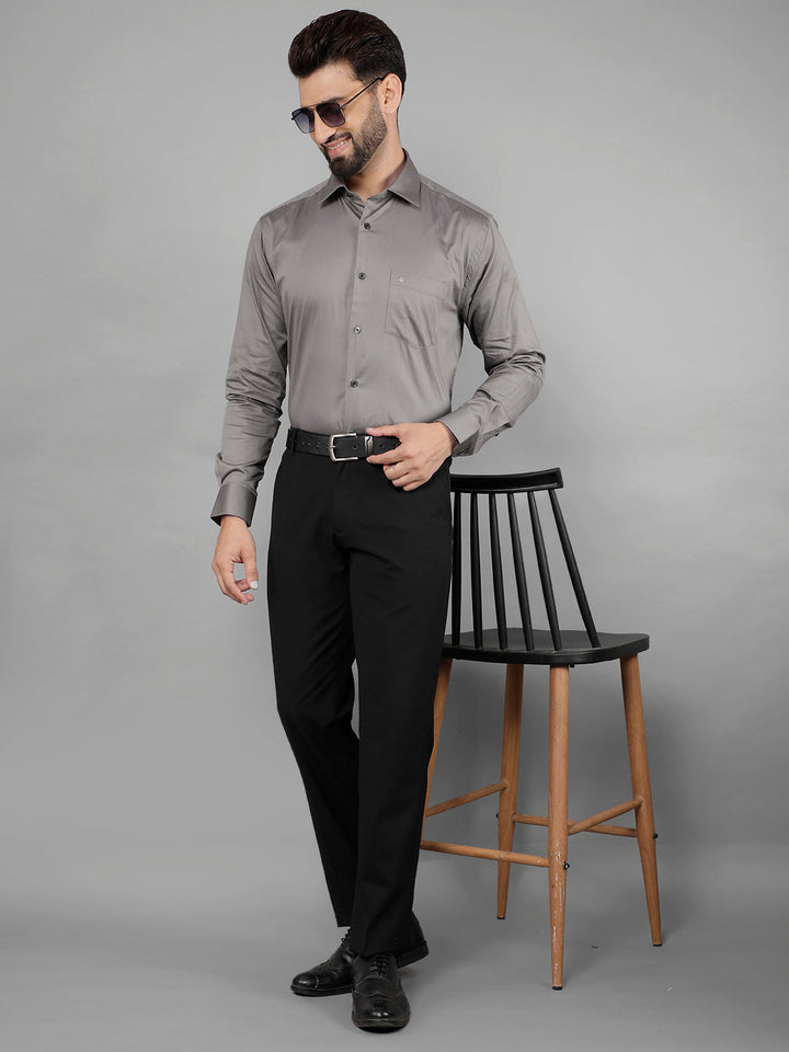 COBB SOLID GREY SMART-FIT FORMAL SHIRT