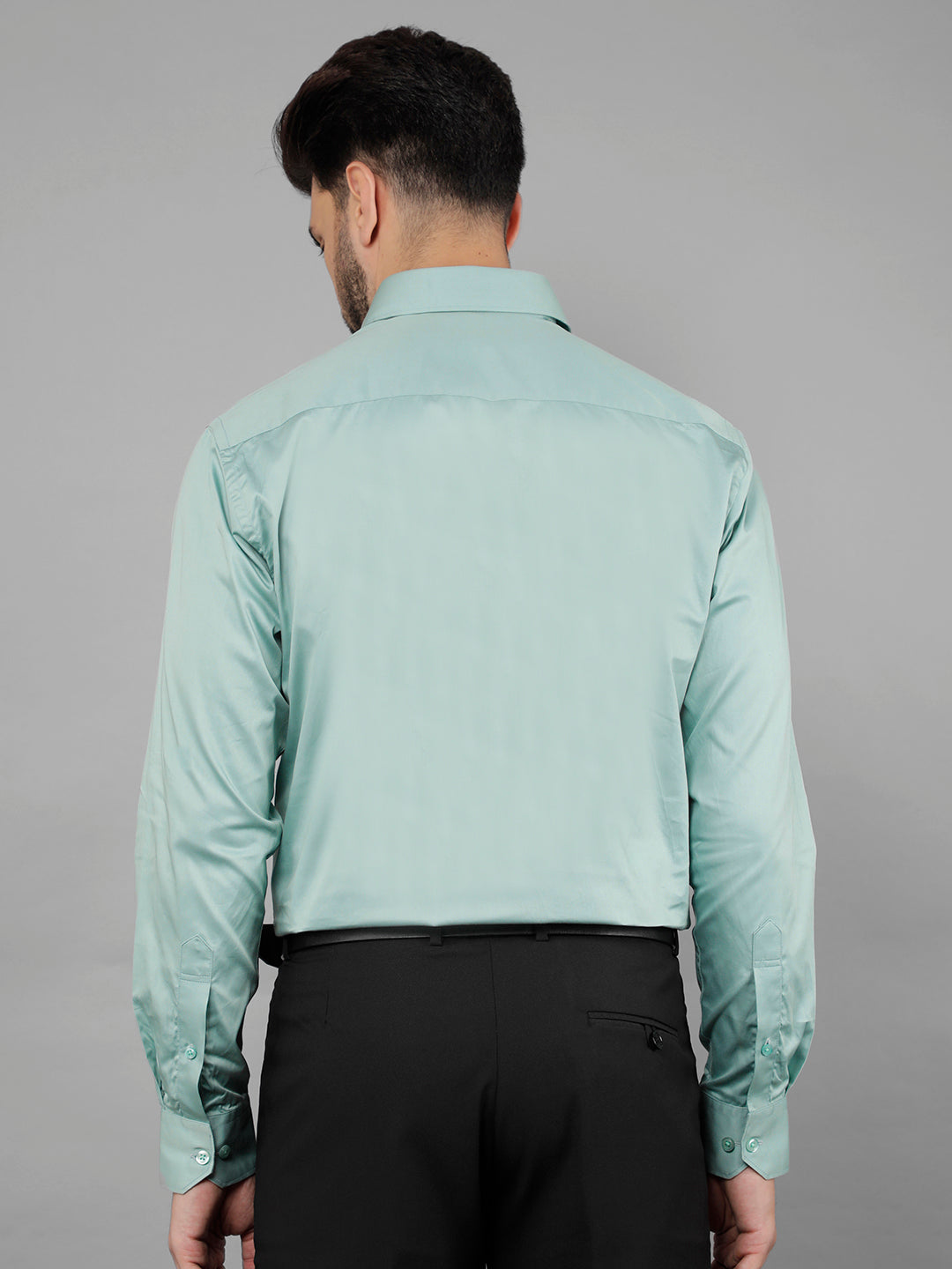 cobb solid sea green smart-fit formal shirt