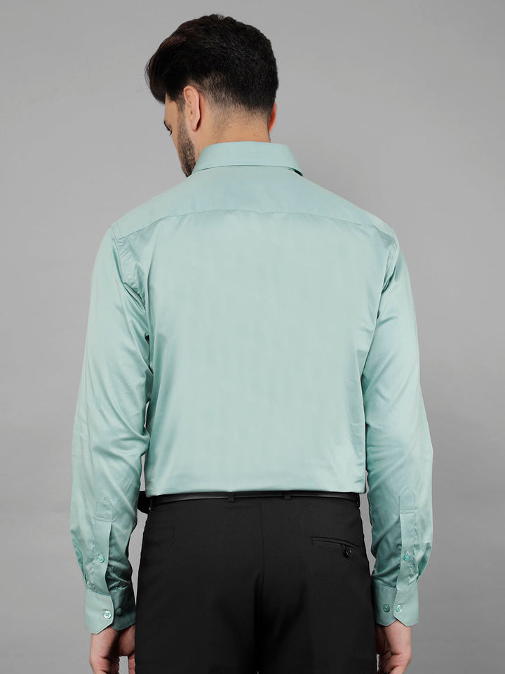 cobb solid sea green smart-fit formal shirt