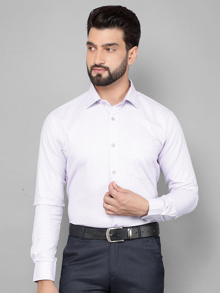 cobb baby pink checked smart-fit formal shirt