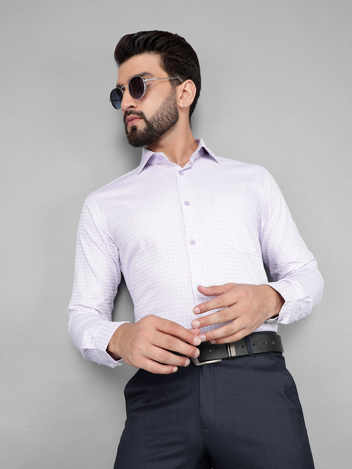 COBB BABY PINK CHECKED SMART-FIT FORMAL SHIRT