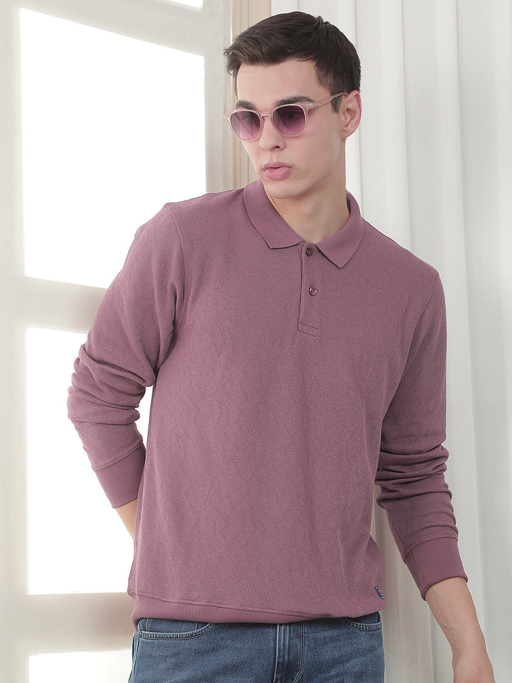 moov self-design full-sleeve polo t-shirt