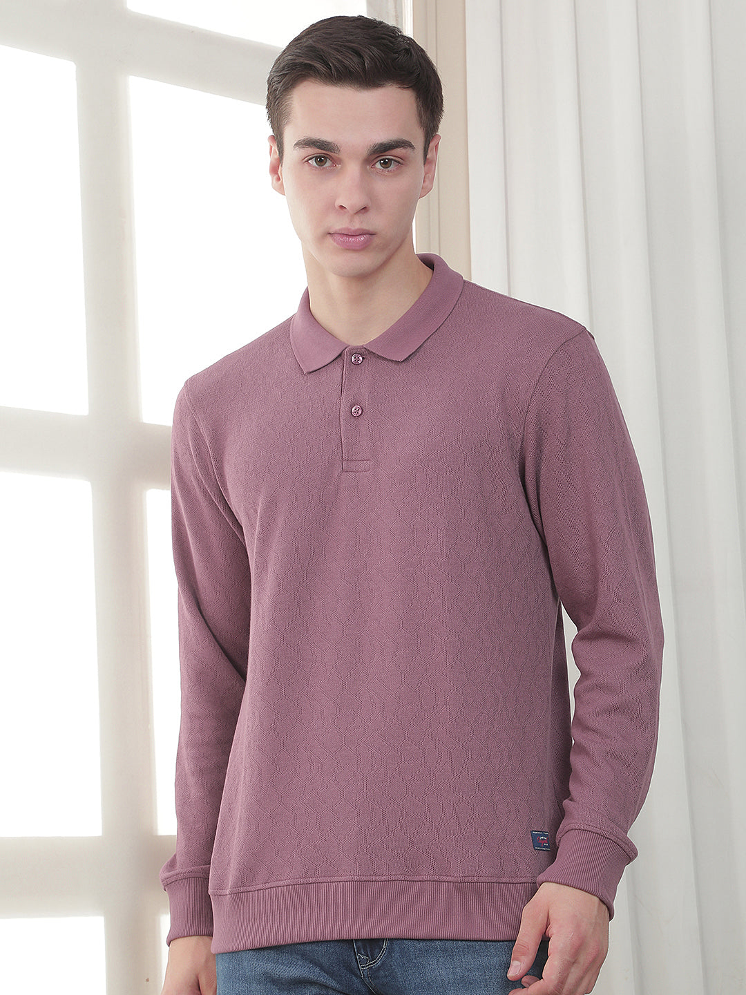 moov self-design full-sleeve polo t-shirt
