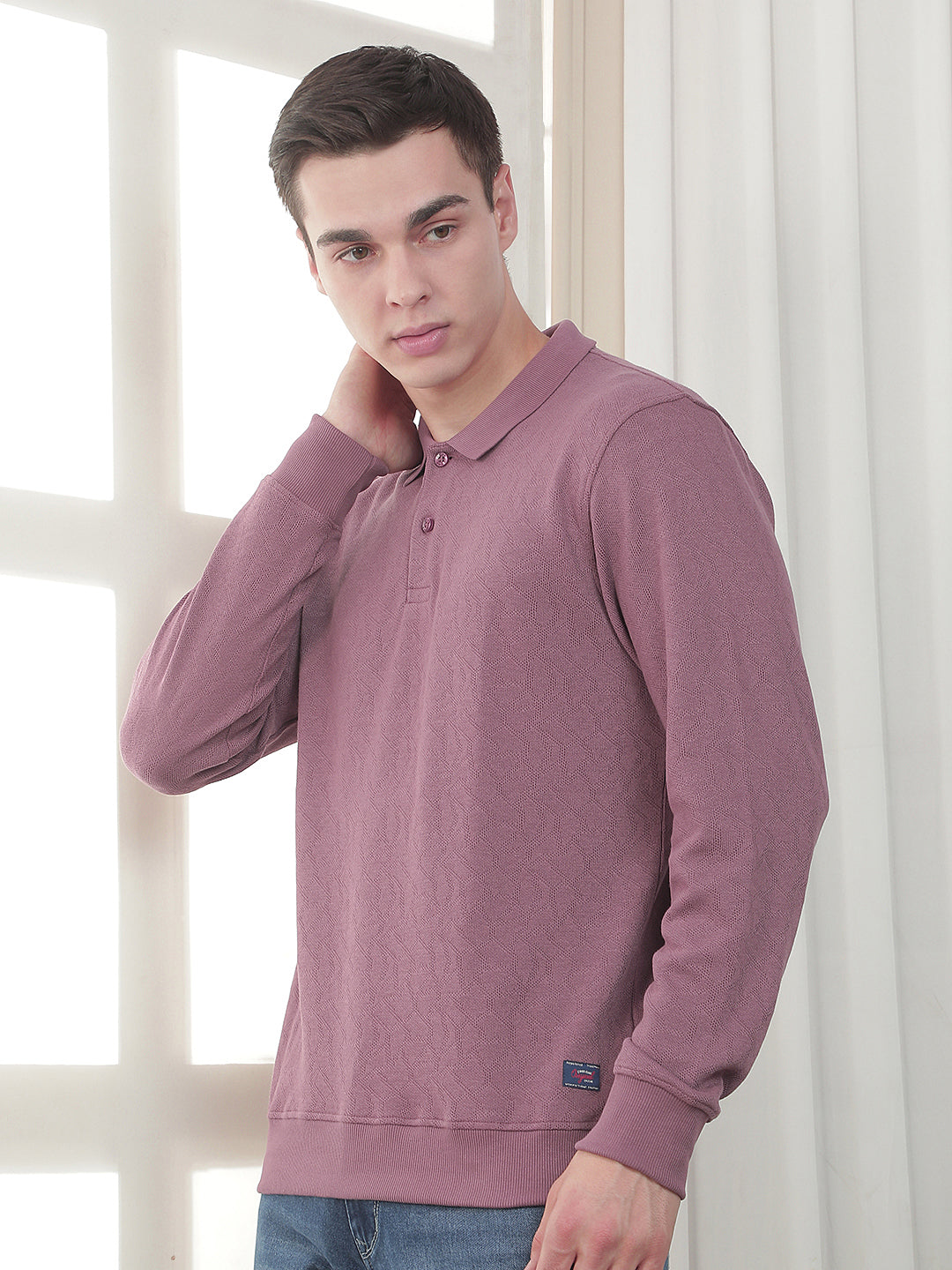 MOOV SELF-DESIGN FULL-SLEEVE POLO T-SHIRT