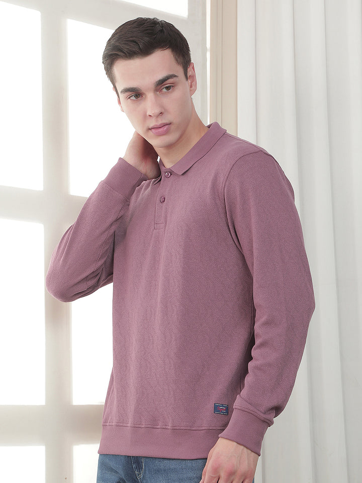 MOOV SELF-DESIGN FULL-SLEEVE POLO T-SHIRT