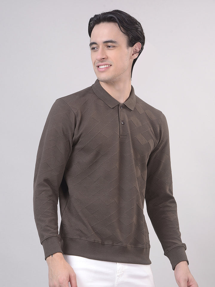 Mouse Self-Design Full-Sleeve Polo T-Shirt