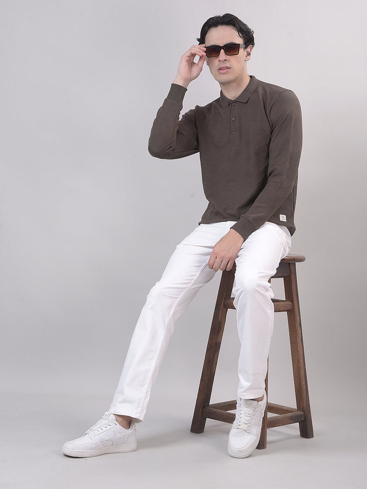 Mouse Self-Design Full-Sleeve Polo T-Shirt
