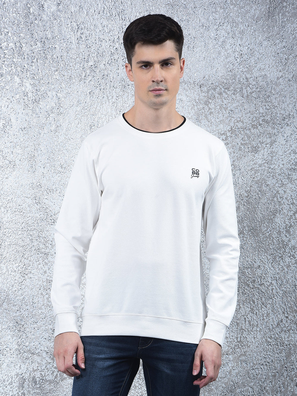 cobb solid white full-sleeve t-shirt
