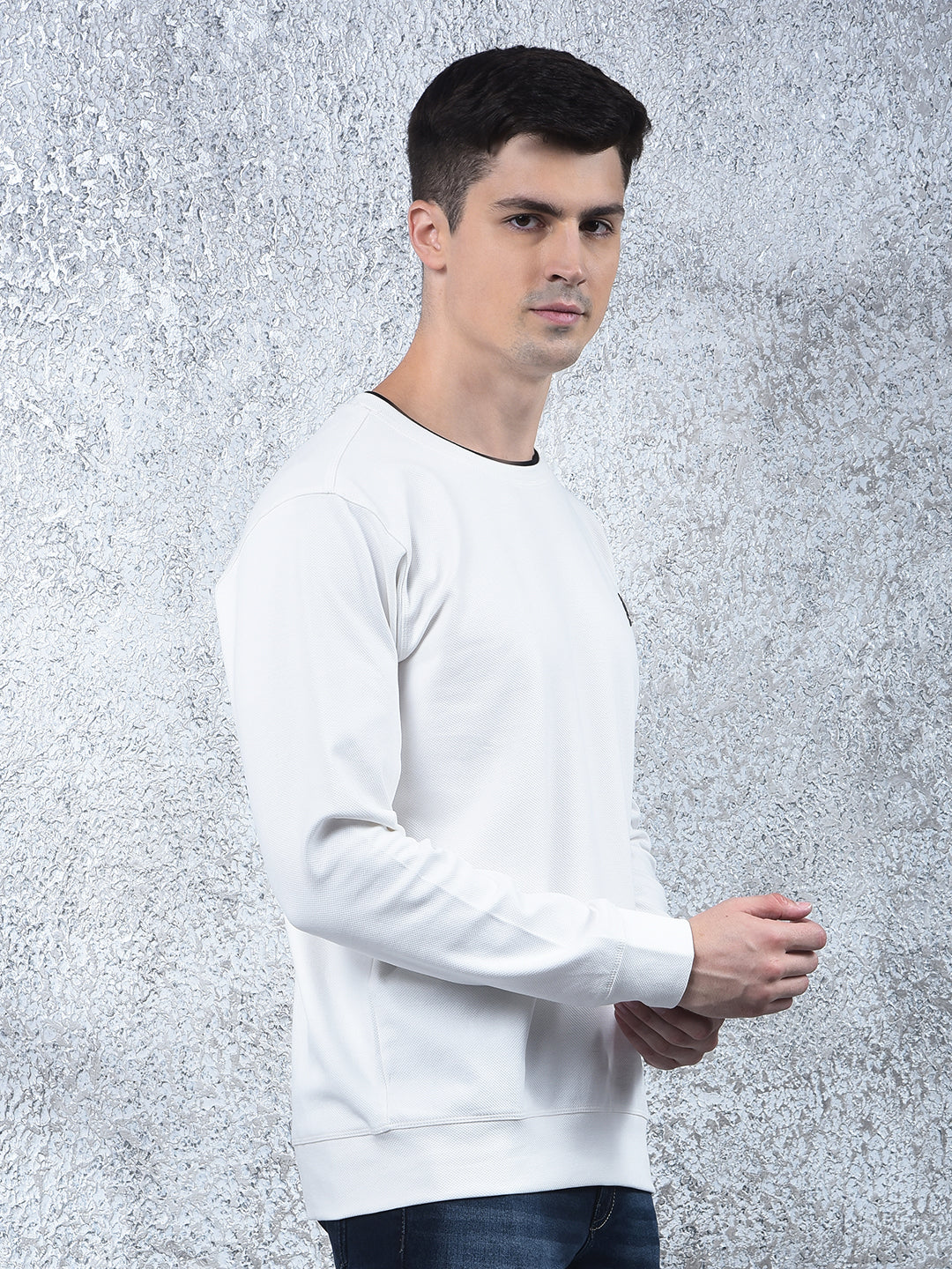 COBB SOLID WHITE FULL-SLEEVE T-SHIRT