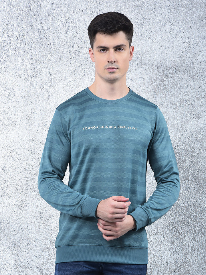 cobb teal green printed full-sleeve t-shirt