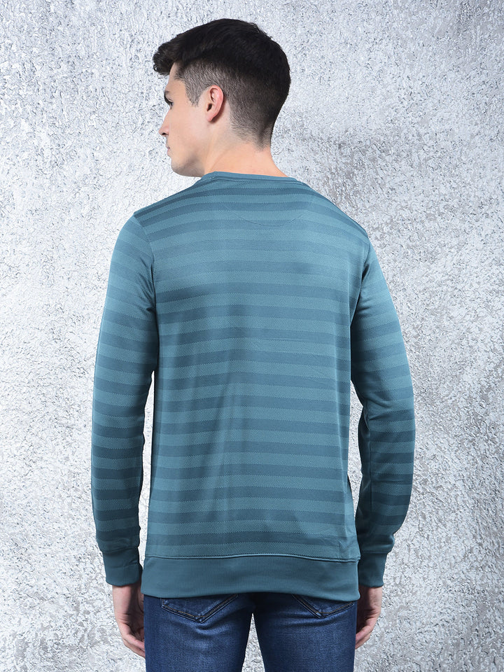 cobb teal green printed full-sleeve t-shirt