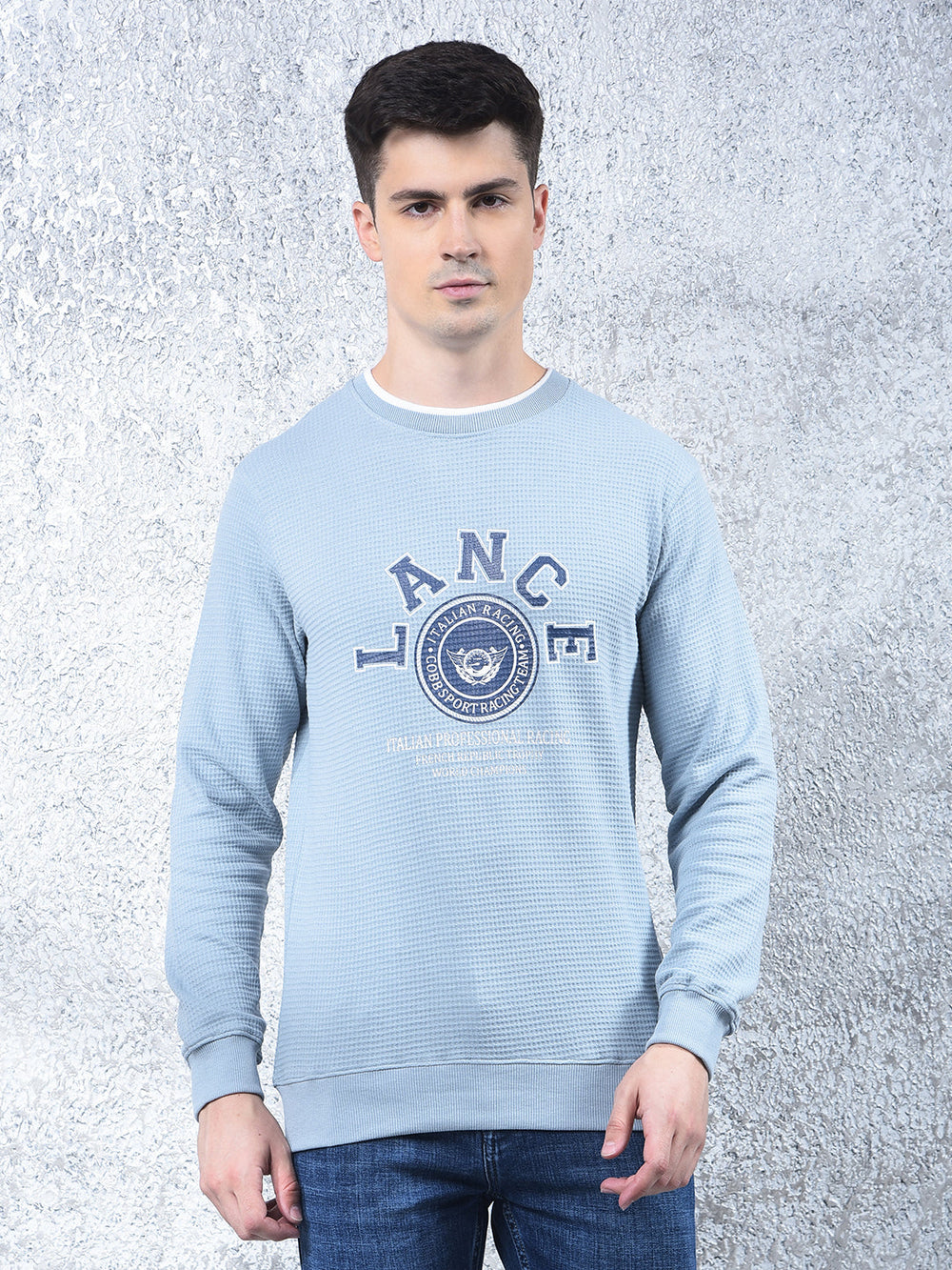 cobb sky blue printed full-sleeve t-shirt