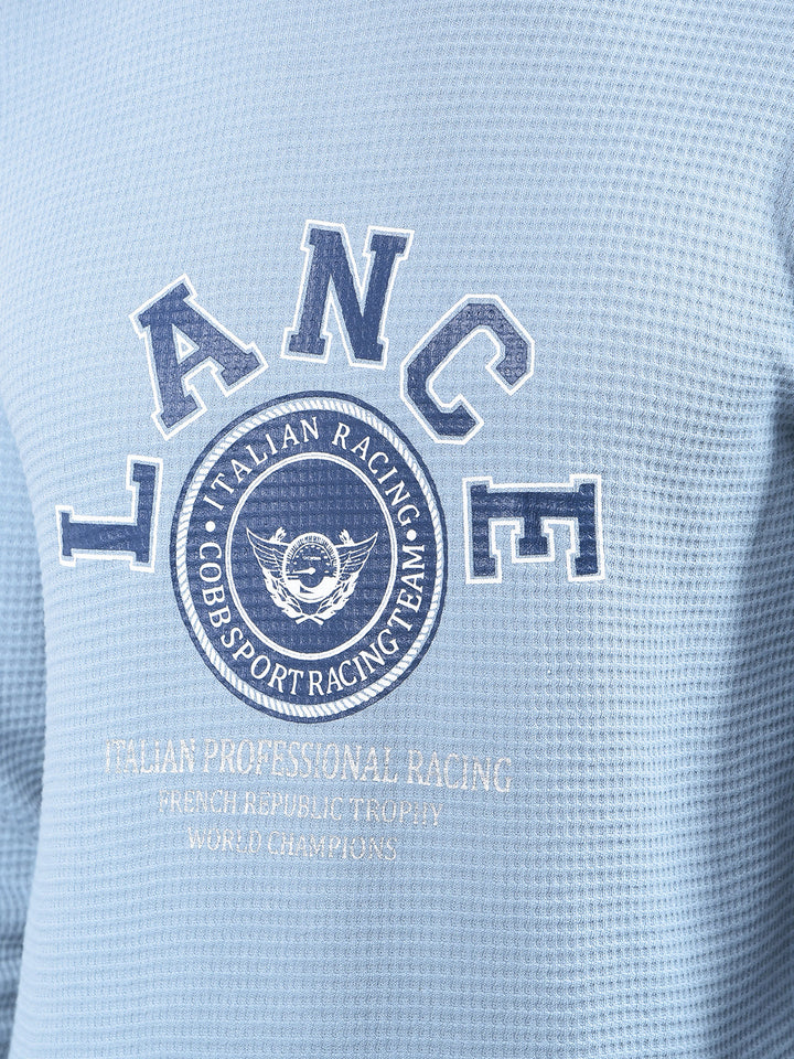 cobb sky blue printed full-sleeve t-shirt
