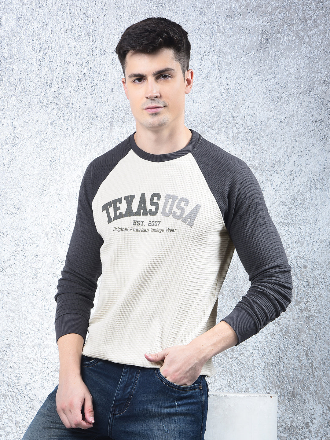 cobb cream printed full-sleeve t-shirt