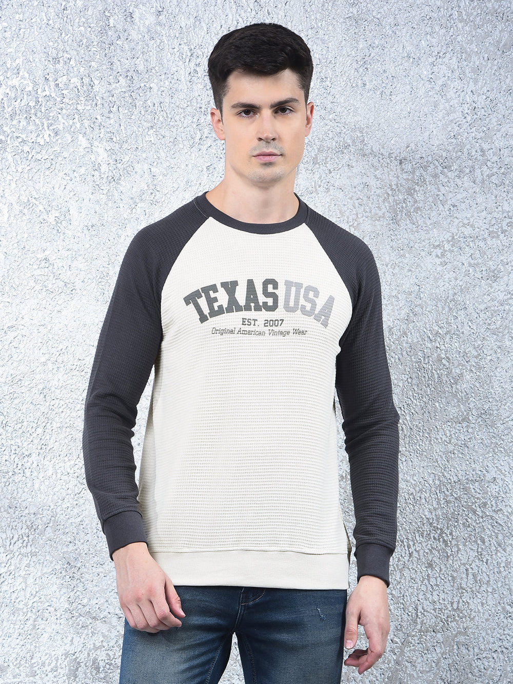 cobb cream printed full-sleeve t-shirt