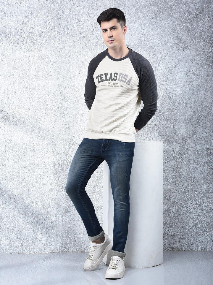COBB CREAM PRINTED FULL-SLEEVE T-SHIRT