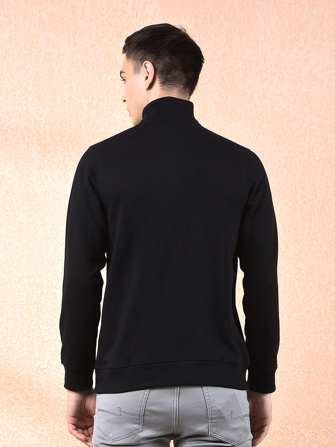 cobb black self-design full-sleeve t-shirt