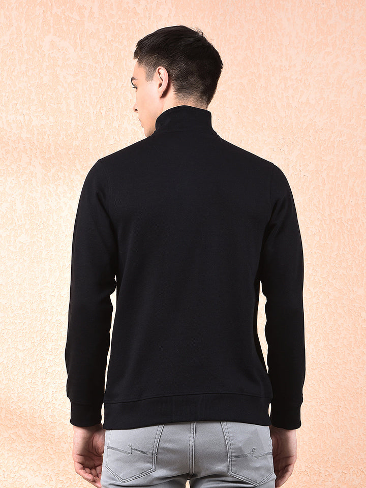 cobb black self-design full-sleeve t-shirt