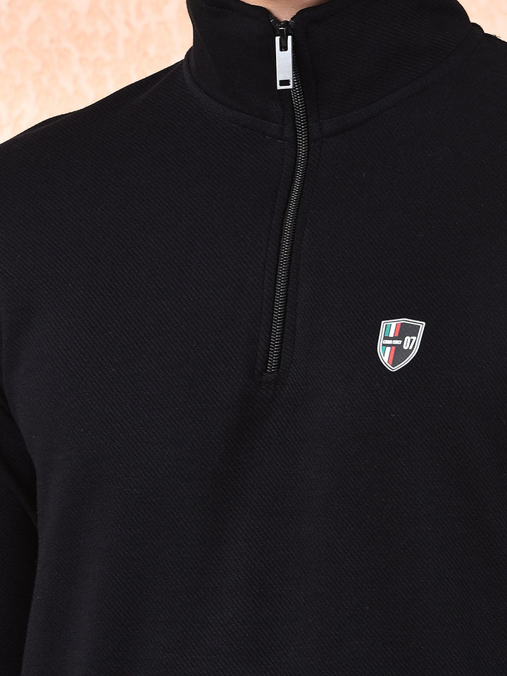 cobb black self-design full-sleeve t-shirt