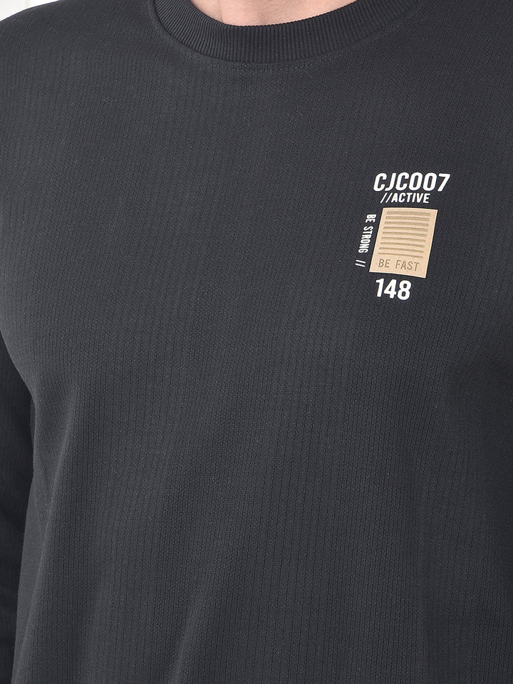 COBB BLACK STRIPED FULL-SLEEVE T-SHIRT
