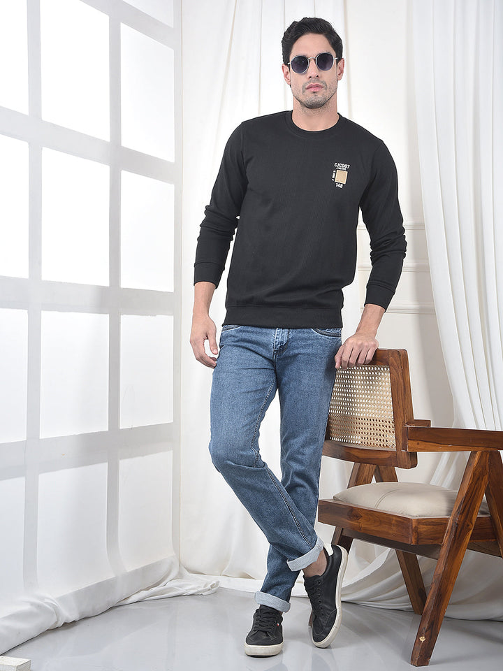 COBB BLACK STRIPED FULL-SLEEVE T-SHIRT