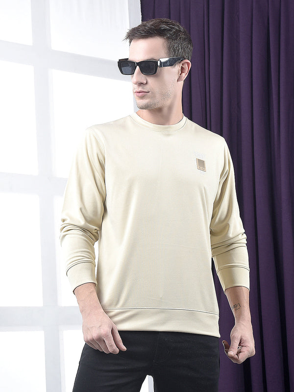 cobb solid beige full-sleeve t-shirt