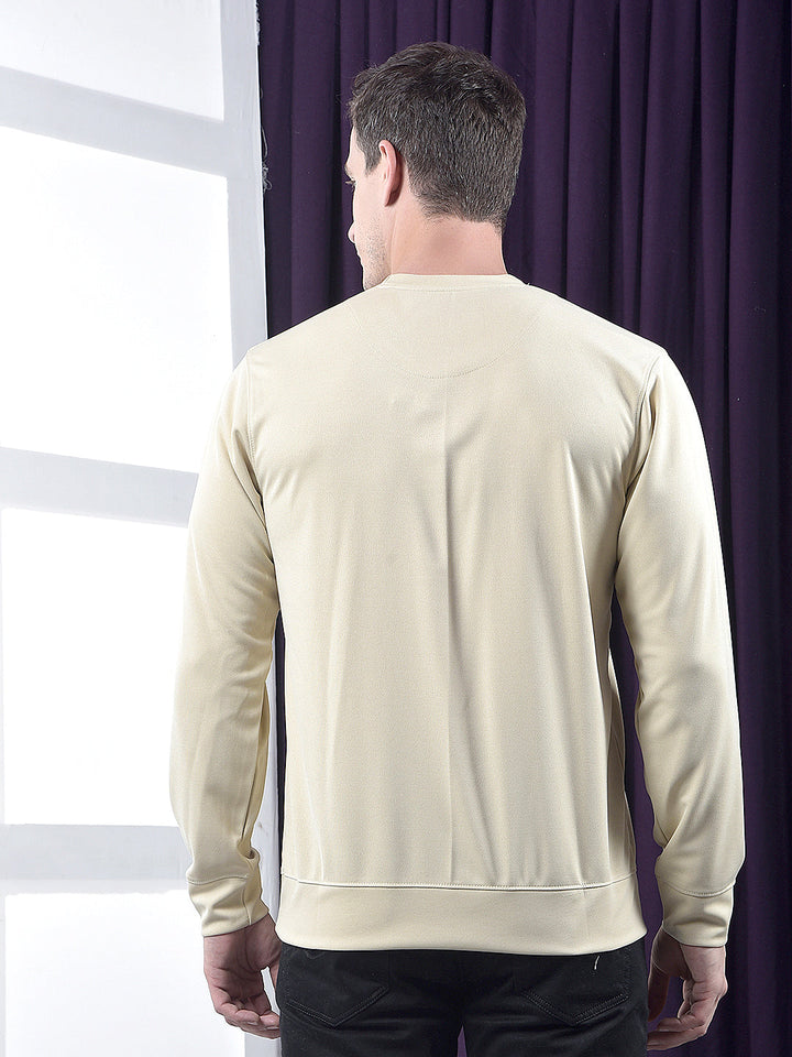cobb solid beige full-sleeve t-shirt