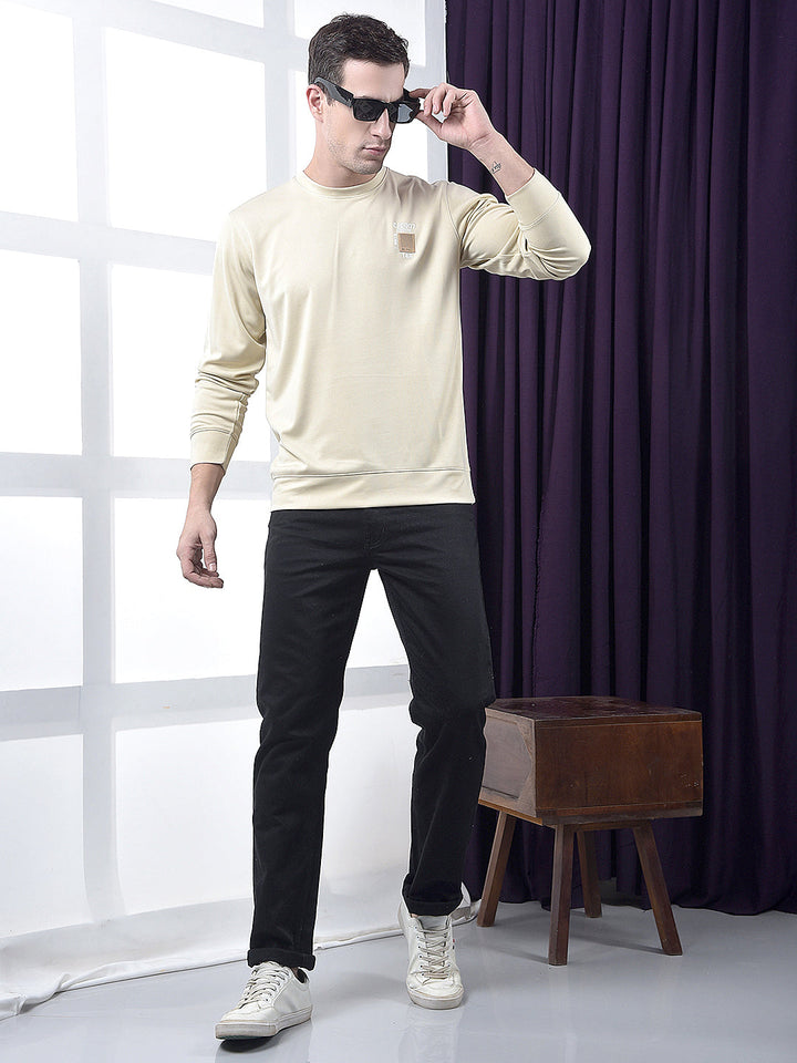 COBB SOLID BEIGE FULL-SLEEVE T-SHIRT